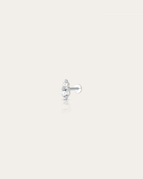 Piercing de Prata Zircônia Dupla
