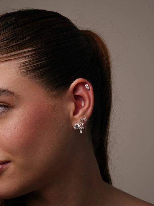Piercing de Prata Zirc�nia Dupla