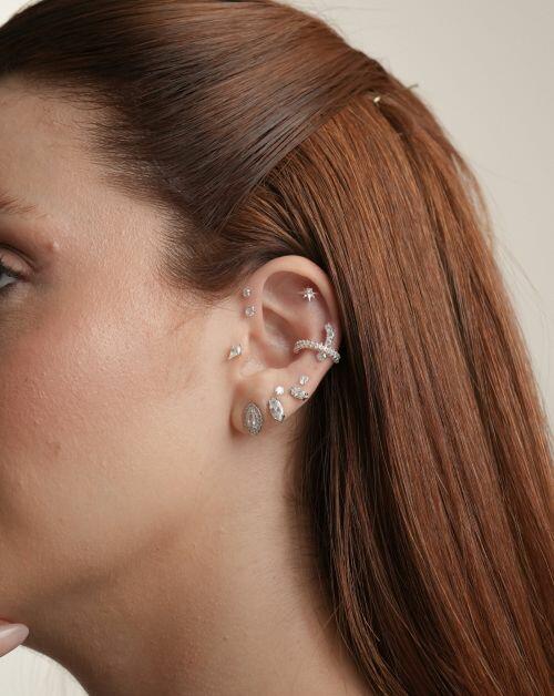 Piercing de Prata Estrela com Zircônia