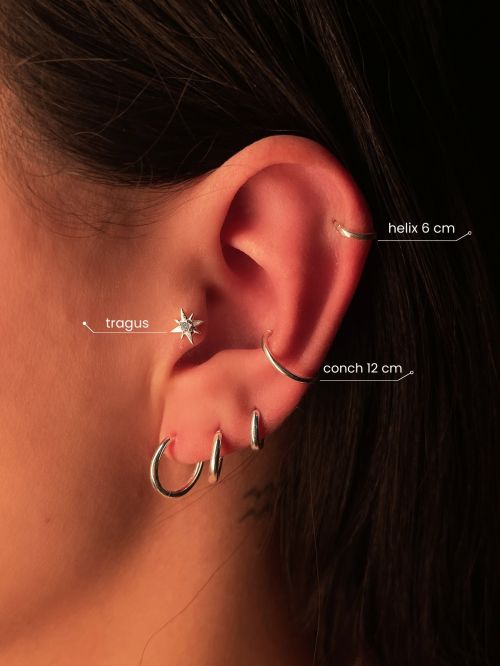 Piercing de Prata Estrela com Zirc�nia