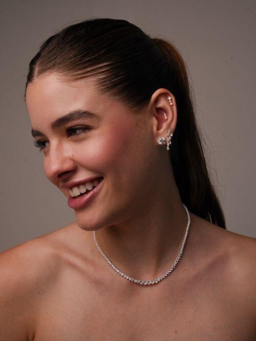 Piercing de Prata Palito Cravejado