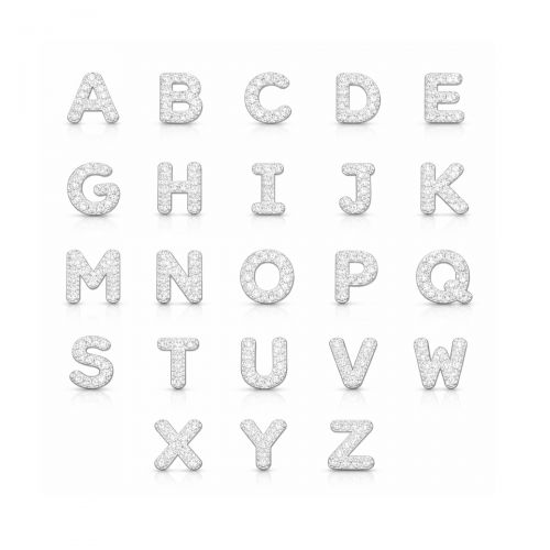Colar de Prata Letra Inicial Bubble Cravejada