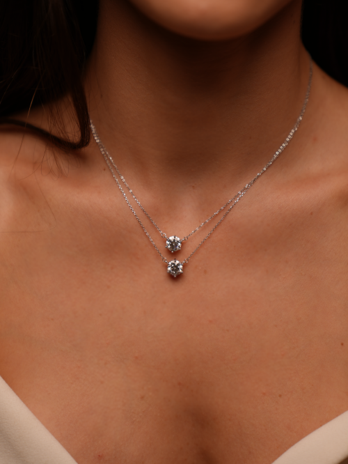 Colar de Prata Ponto de Luz Moissanite 2ct