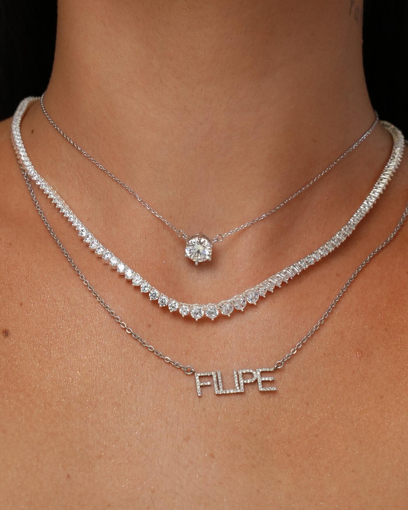Colar de Prata Ponto de Luz Moissanite 2ct