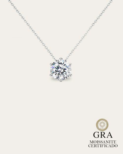 Colar de Prata Ponto de Luz Moissanite 2ct
