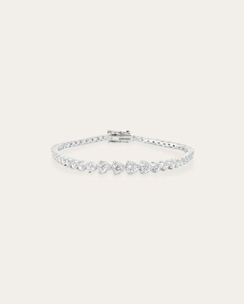 Pulseira de Prata Riviera 3 Garras Degrad�