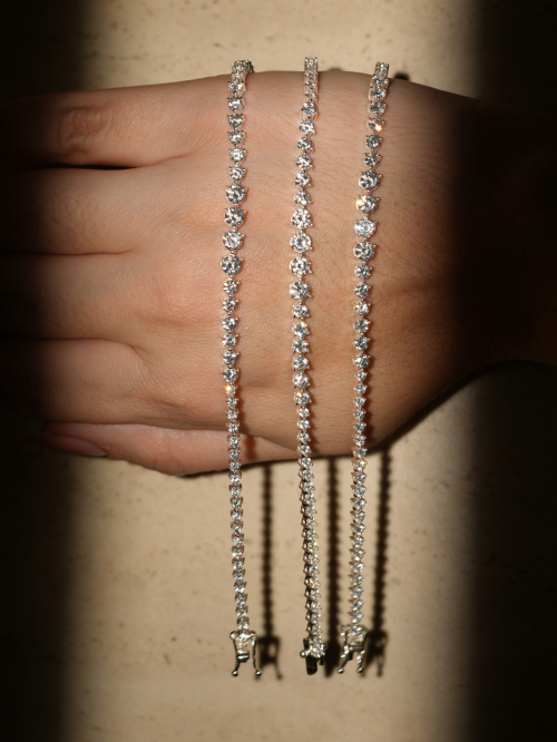 Pulseira de Prata Riviera 3 Garras Degrad�