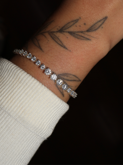 Pulseira de Prata Riviera 3 Garras Degrad�