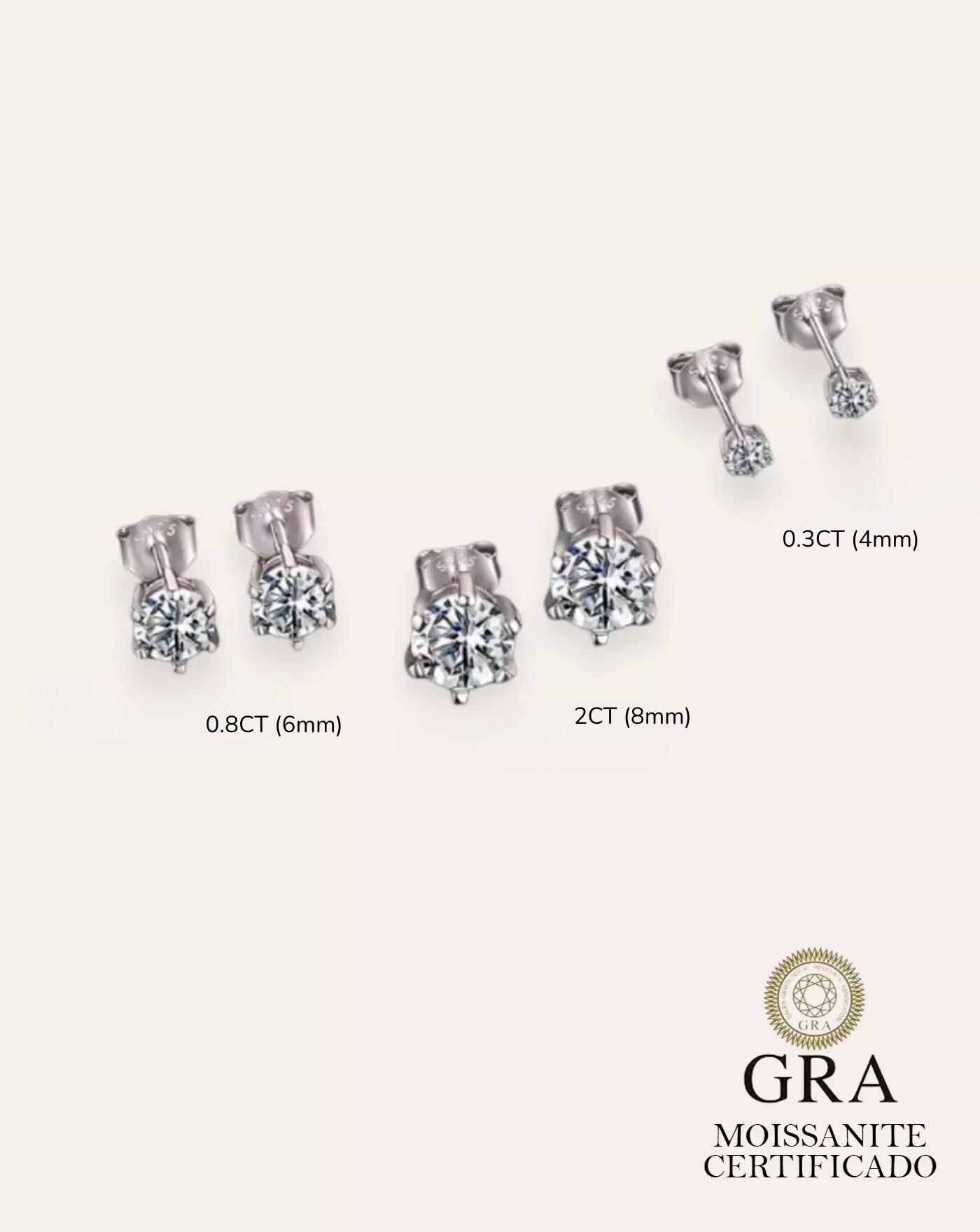 Brinco de Prata Ponto de Luz Moissanite