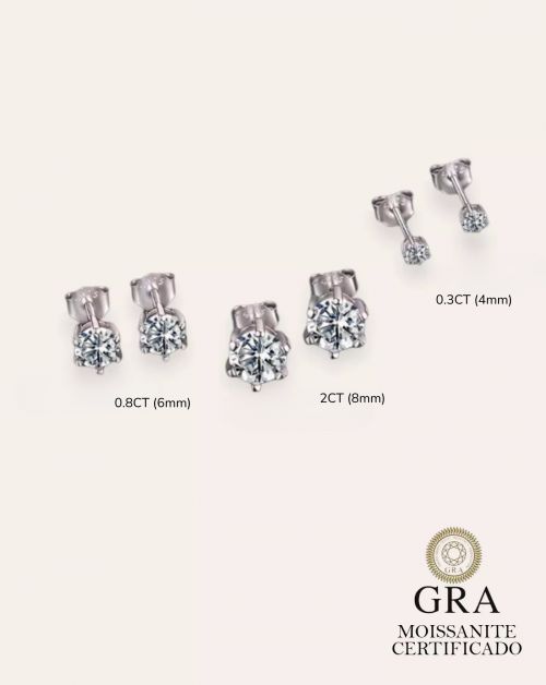Brinco de Prata Ponto de Luz Moissanite