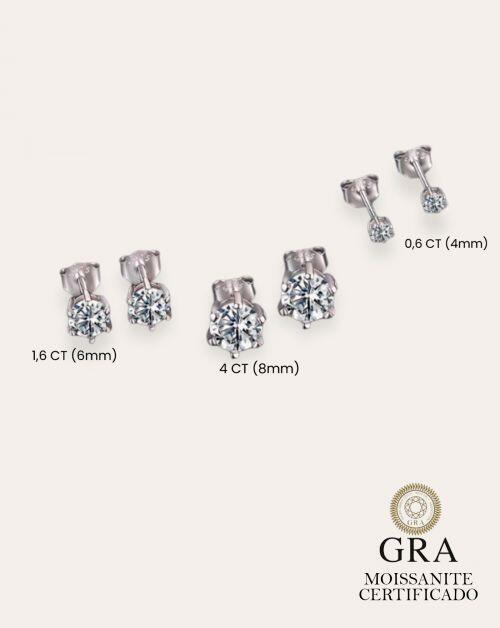 Brinco de Prata Ponto de Luz Moissanite