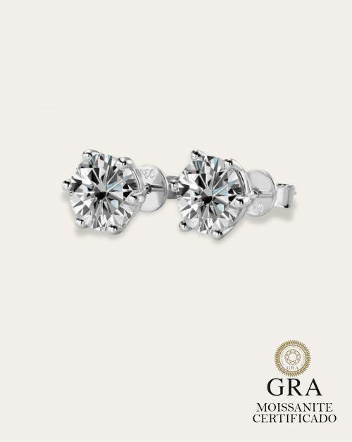 Brinco de Prata Ponto de Luz Moissanite