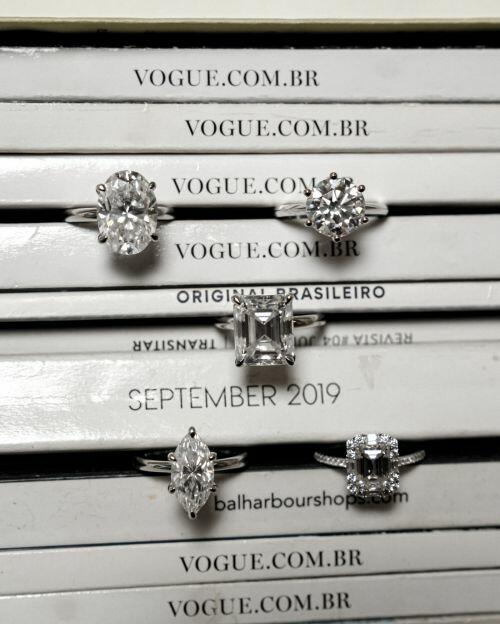 Anel de Prata Solitário Gabi Emerald Moissanite 2ct