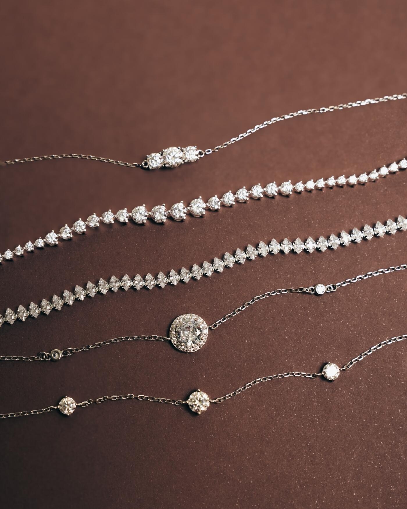 Pulseira de Prata Riviera 4 Garras