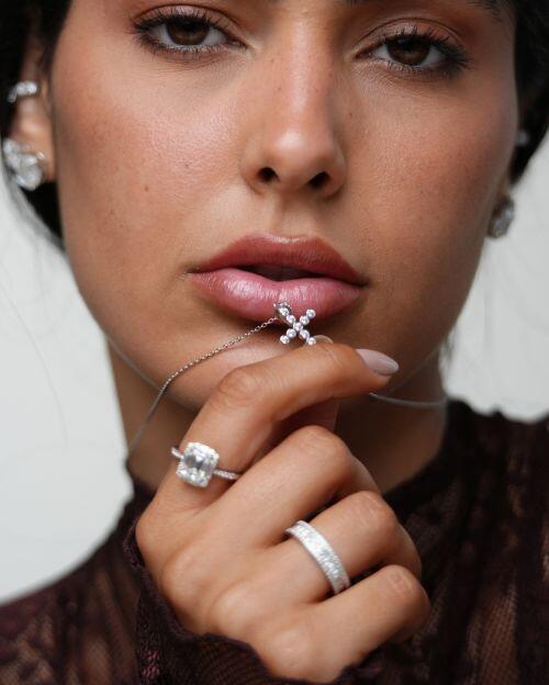 Colar de Prata Cruz Moissanite 0.36ct