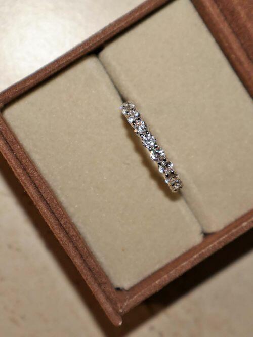 Anel de Prata Aparador Selena Aliança Cravejada 3mm