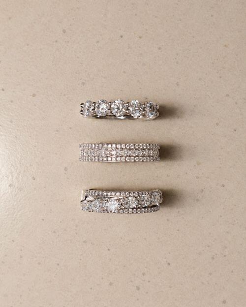 Anel de Prata Aparador Princess Moissanite 0.08ct