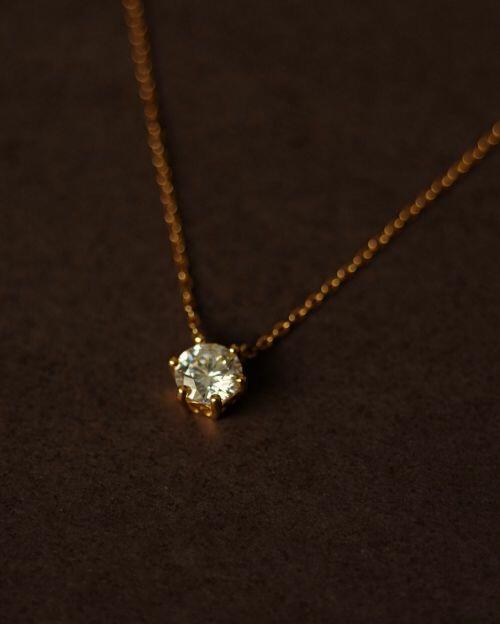 Colar de Prata Ponto de Luz Moissanite Ouro 1ct