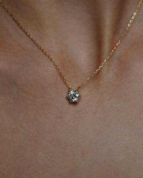 Colar de Prata Ponto de Luz Moissanite Ouro 1ct