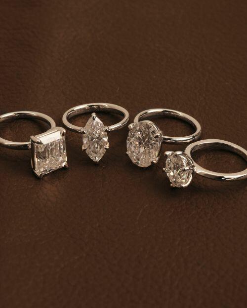 Anel de Prata Solitário Navete Maju Moissanite 3ct