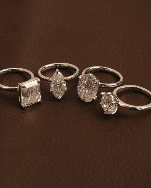 Anel de Prata Solitário Brilhante Virgínia Moissanite 4ct