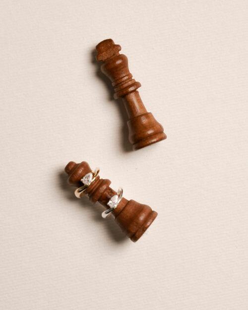 Anel de Prata Mindinho Gota Ouro (Pinky Ring)