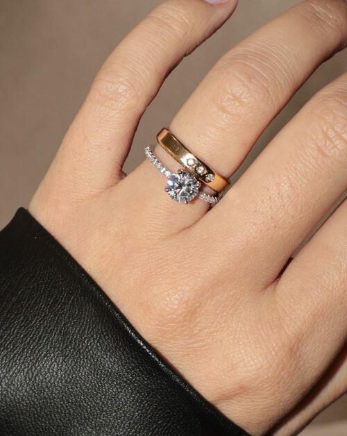 Anel de Prata Solitário Brilhante Cravejado Moissanite 1ct