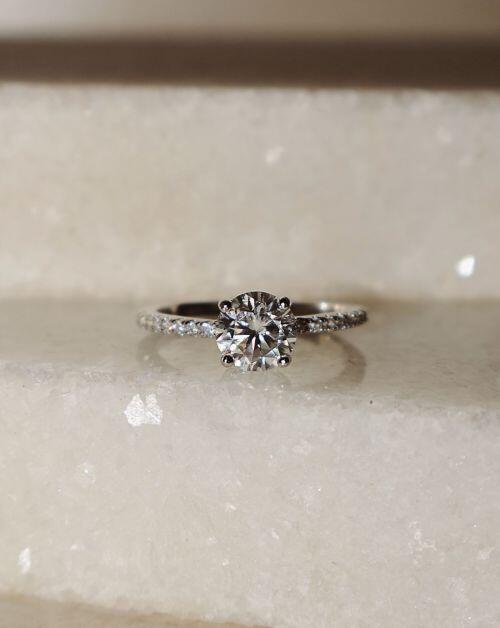Anel de Prata Solitário Brilhante Cravejado Moissanite 1ct