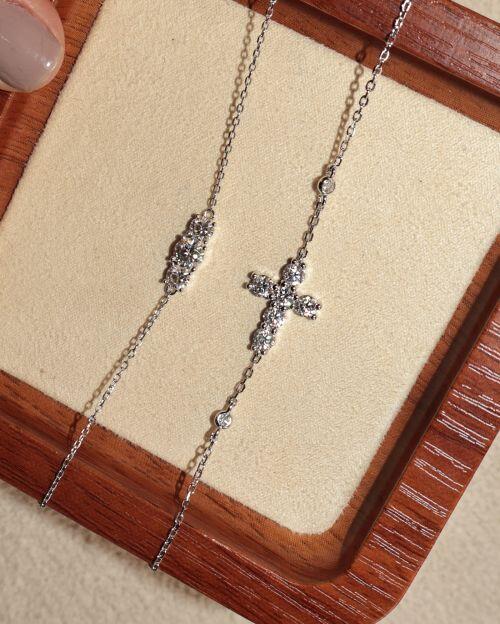 Pulseira de Prata Brilhante Moissanite 0.5ct