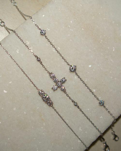 Pulseira de Prata Brilhante Moissanite 0.5ct