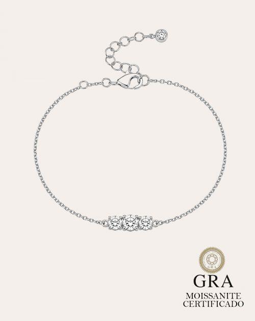 Pulseira de Prata Brilhante Moissanite 0.5ct