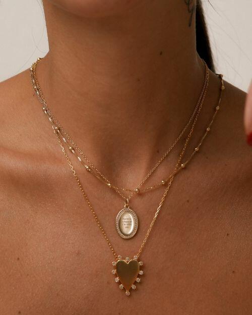 Colar de Prata Medalha Cravejada Personalizada