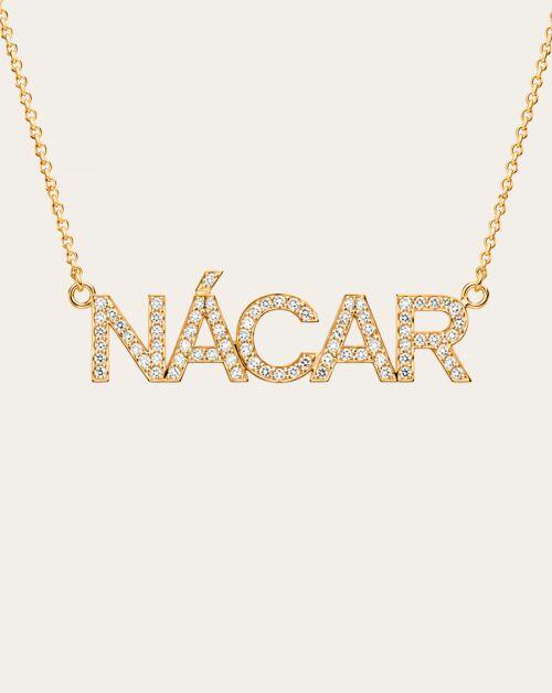 Colar de Prata Nome Signature Icon Cravejado Personalizado