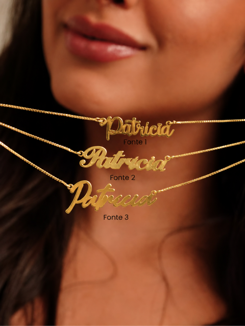Colar de Prata Nome Liso Personalizado