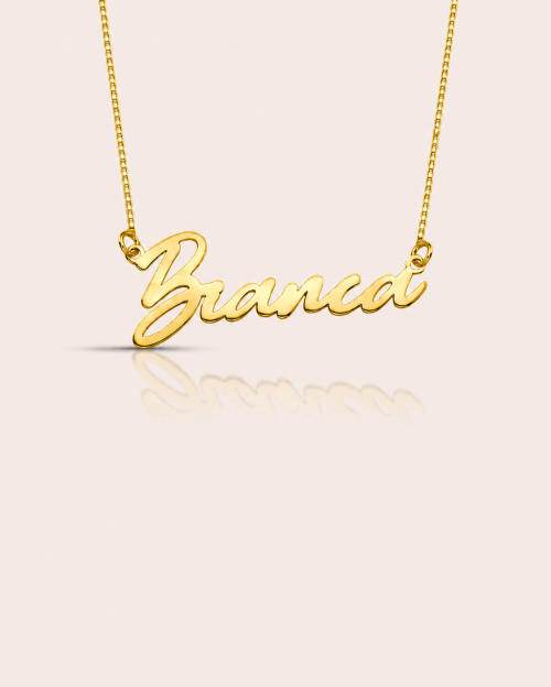 Colar de Prata Nome Liso Personalizado