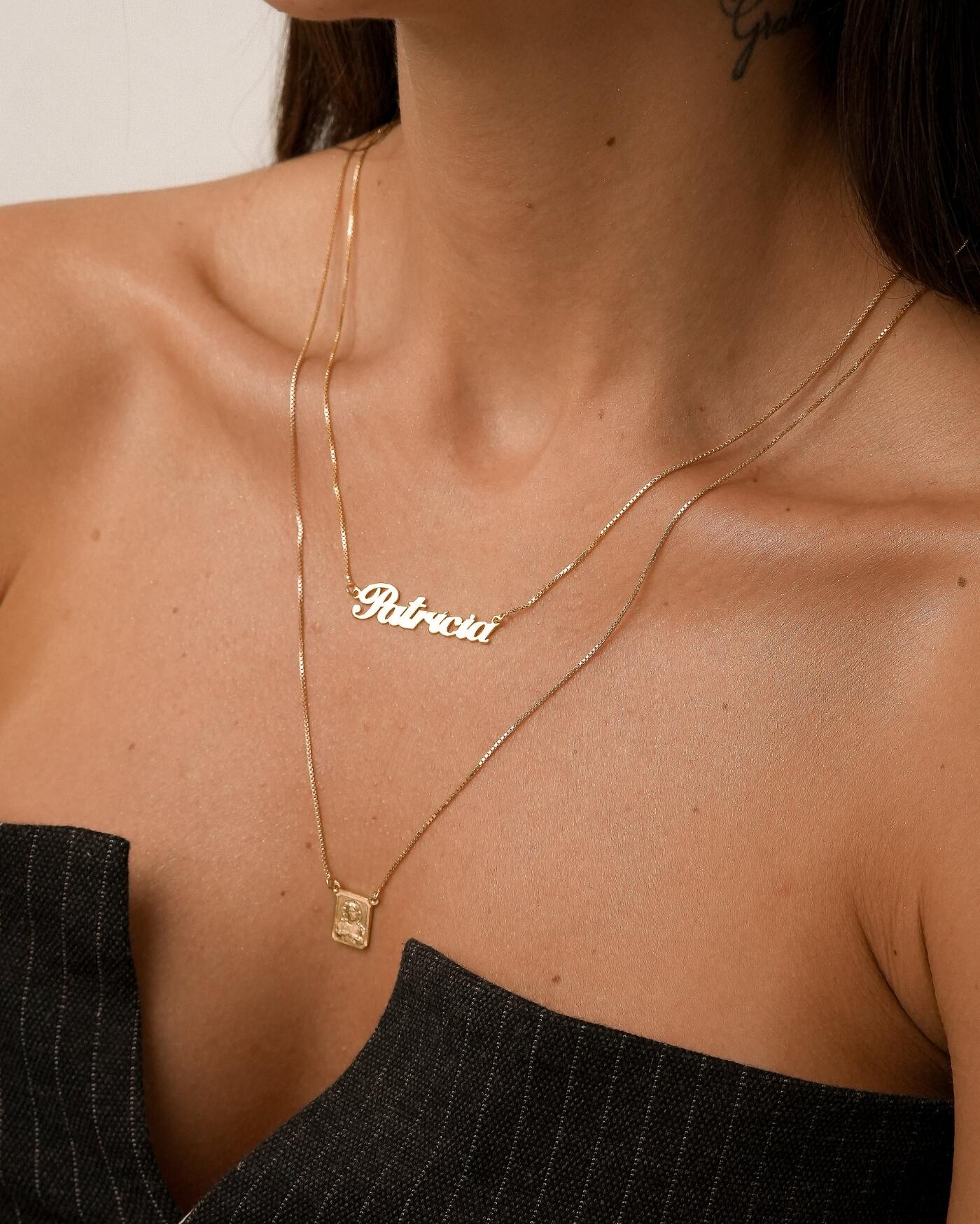 Colar de Prata Nome Liso Personalizado