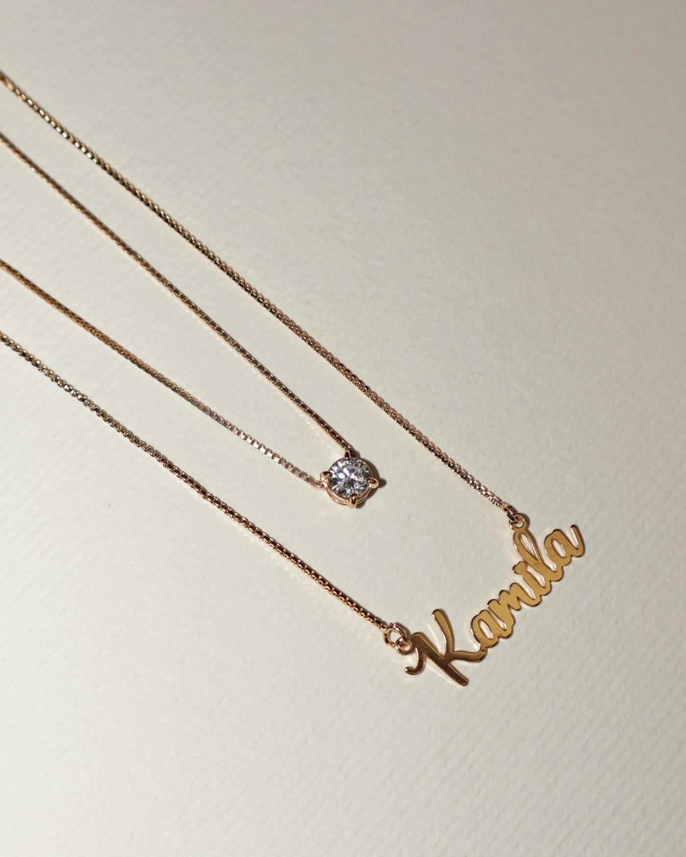 Colar de Prata Nome Liso Personalizado