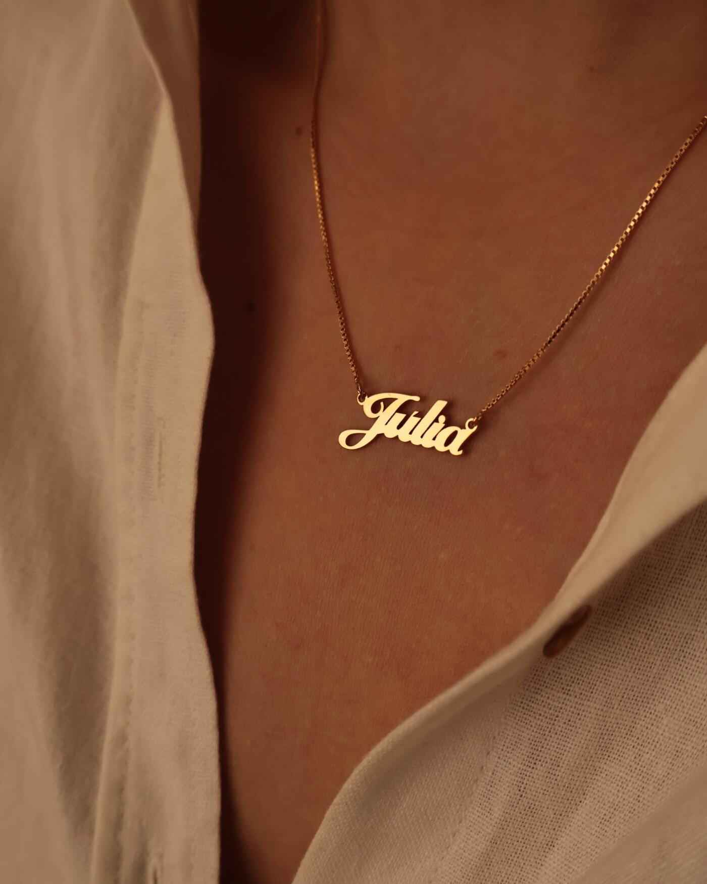 Colar de Prata Nome Liso Personalizado