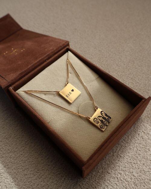 Escapulário de Prata Personalizado com 2 Fotos ou Frase
