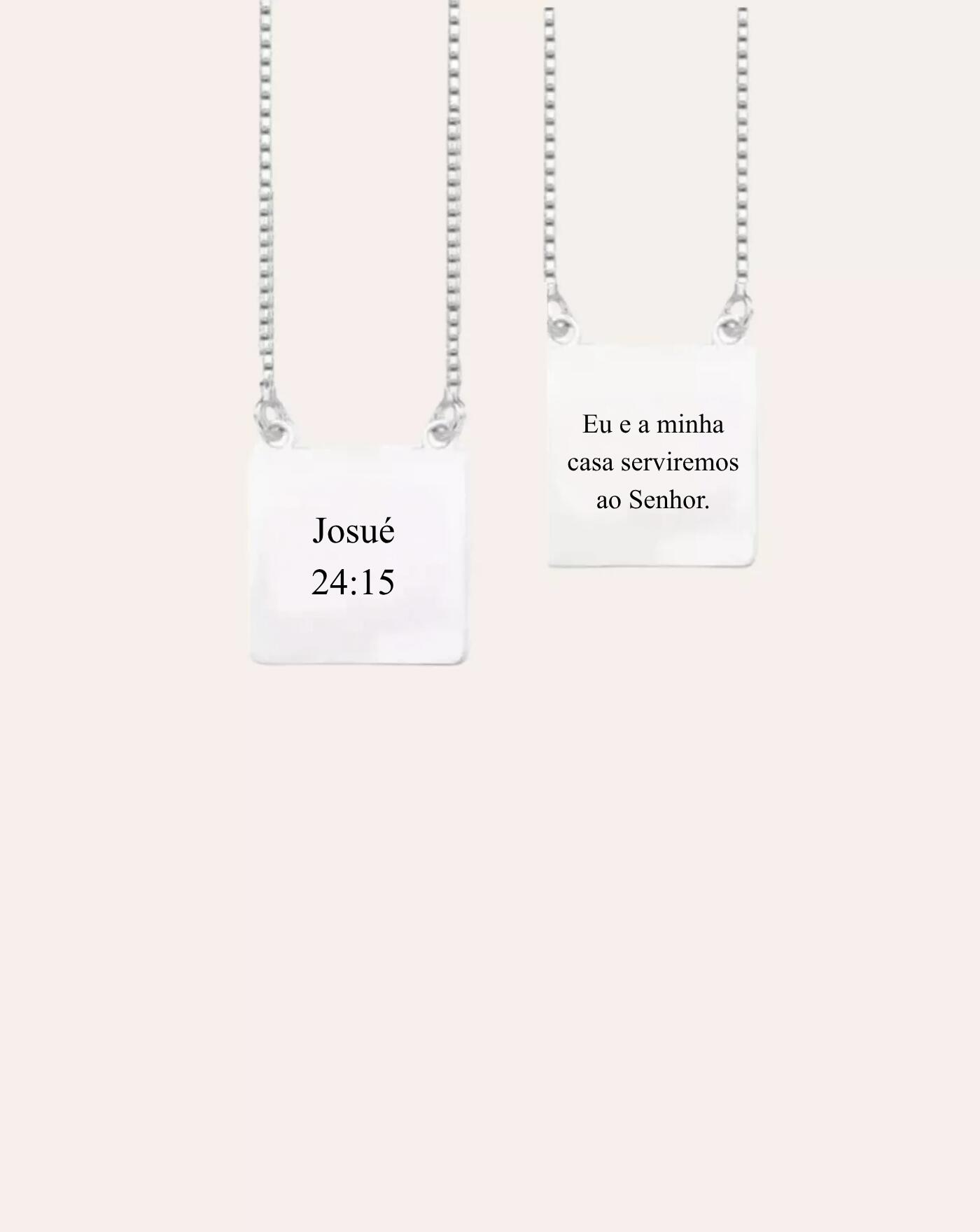 Escapulário de Prata Personalizado com 2 Fotos ou Frase