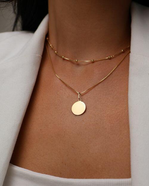 Colar de Prata Medalha Personalizada com 2 Fotos ou Frase