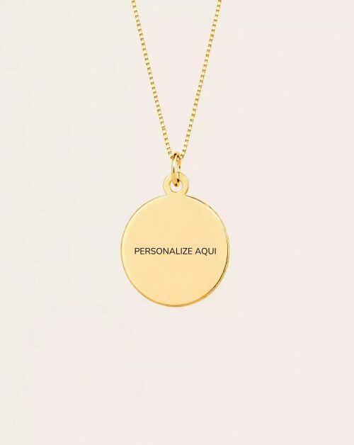 Colar de Prata Medalha Personalizada com 2 Fotos ou Frase
