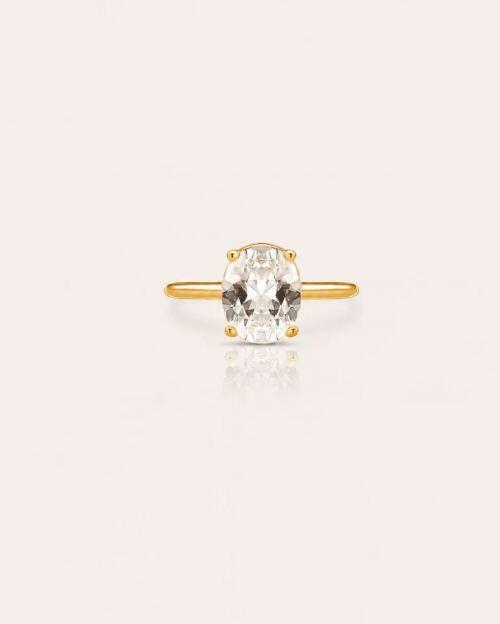 Anel de Prata Solit�rio Oval Hailey