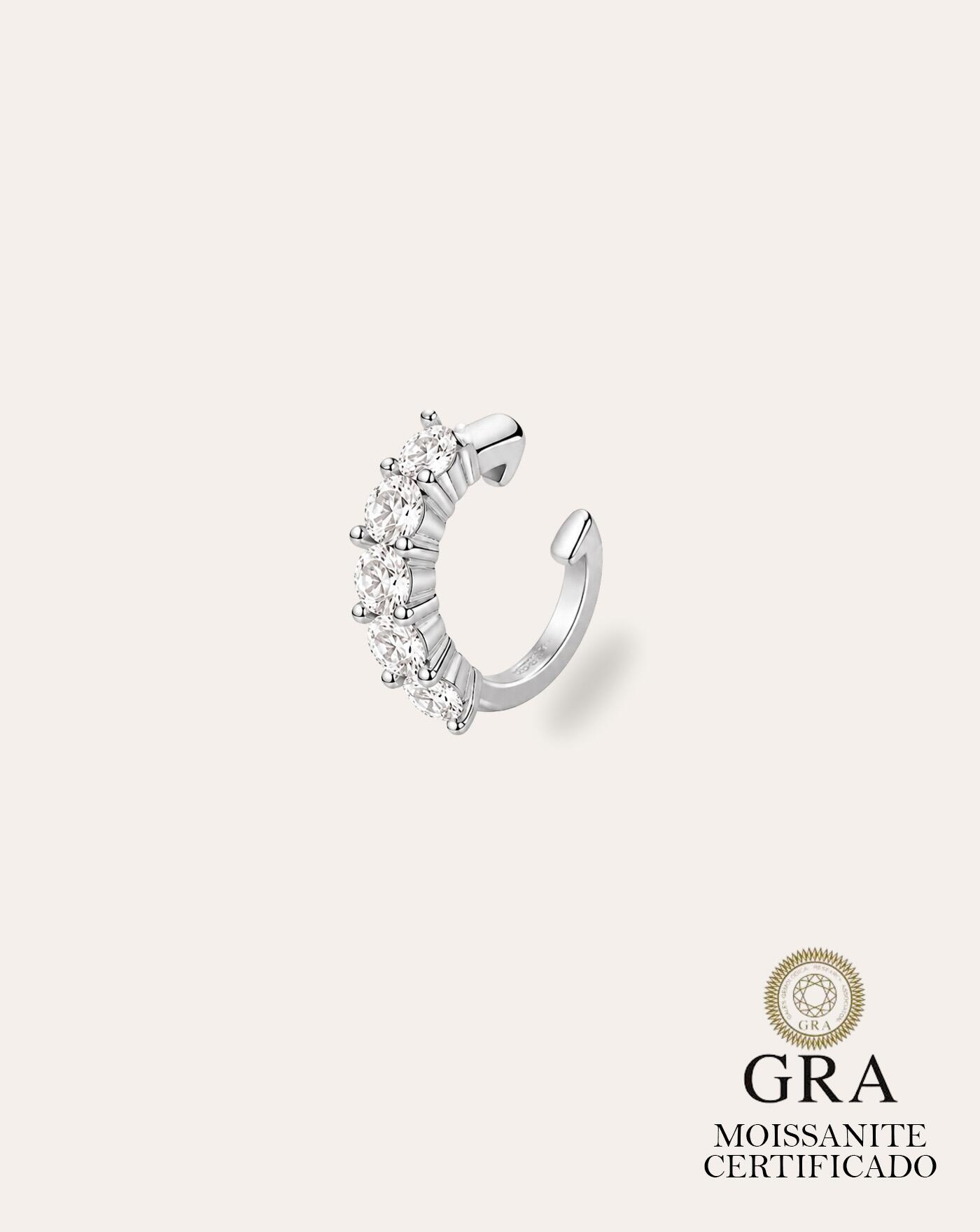 Piercing Fake de Prata Moissanite 1.52ct