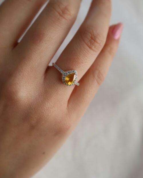 Anel de Formatura Pedra Natural Gota Classic Prata 925