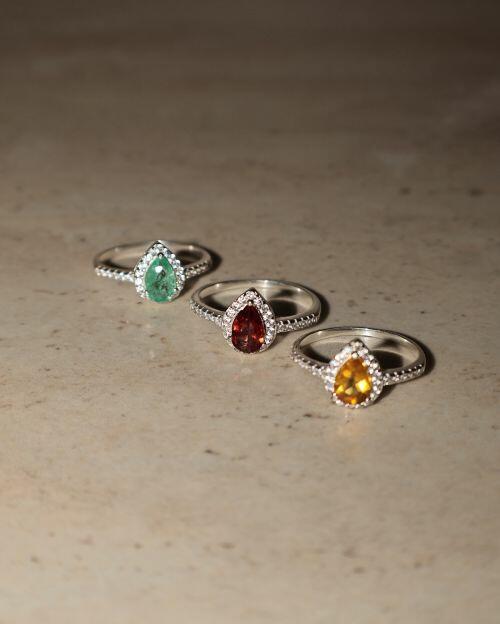 Anel de Formatura Pedra Natural Gota Classic Prata 925