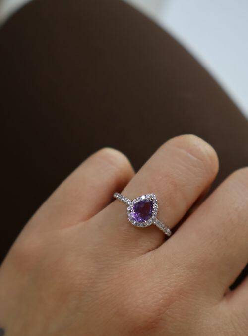 Anel de Formatura Pedra Natural Gota Classic Prata 925