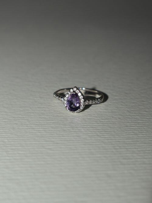Anel de Formatura Pedra Natural Gota Classic Prata 925