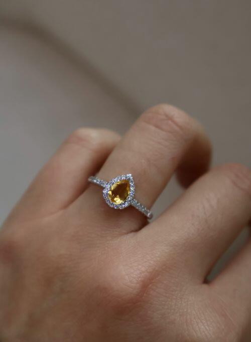 Anel de Formatura Pedra Natural Gota Classic Prata 925