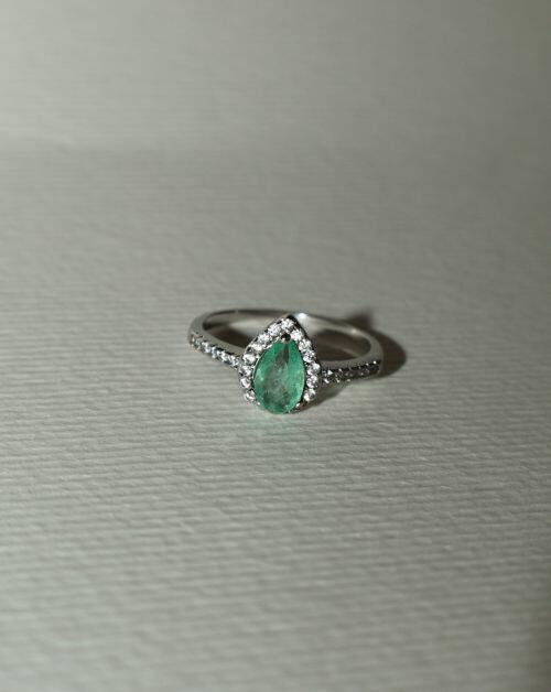 Anel de Formatura Pedra Natural Gota Classic Prata 925